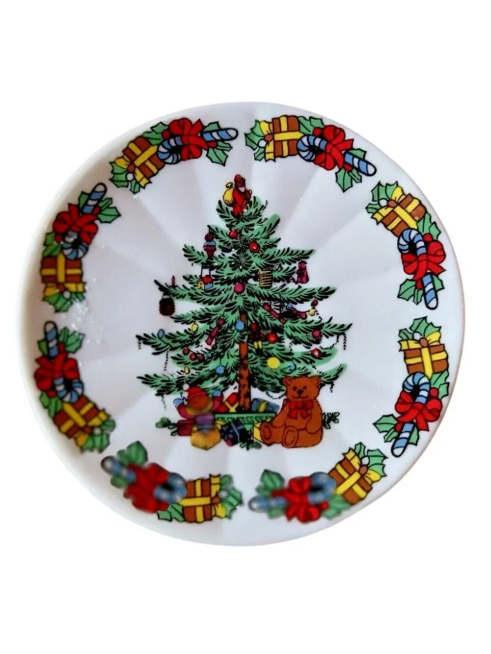 Formalities By Baum Bros Christmas Tree Tea Set & Plates For 4 - Ceramic Holiday